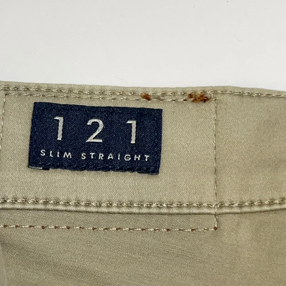 Lucky Brand Mens Pants 36x32 Khaki Tan 121 Slim Straight Cotton Stretch Chino